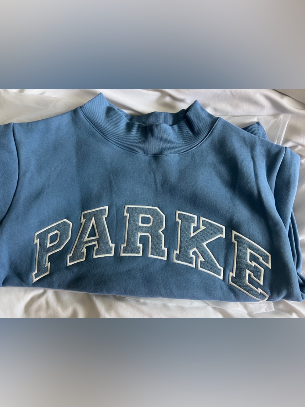 Parke Blue Mock-Neck Women's Sweatshirt